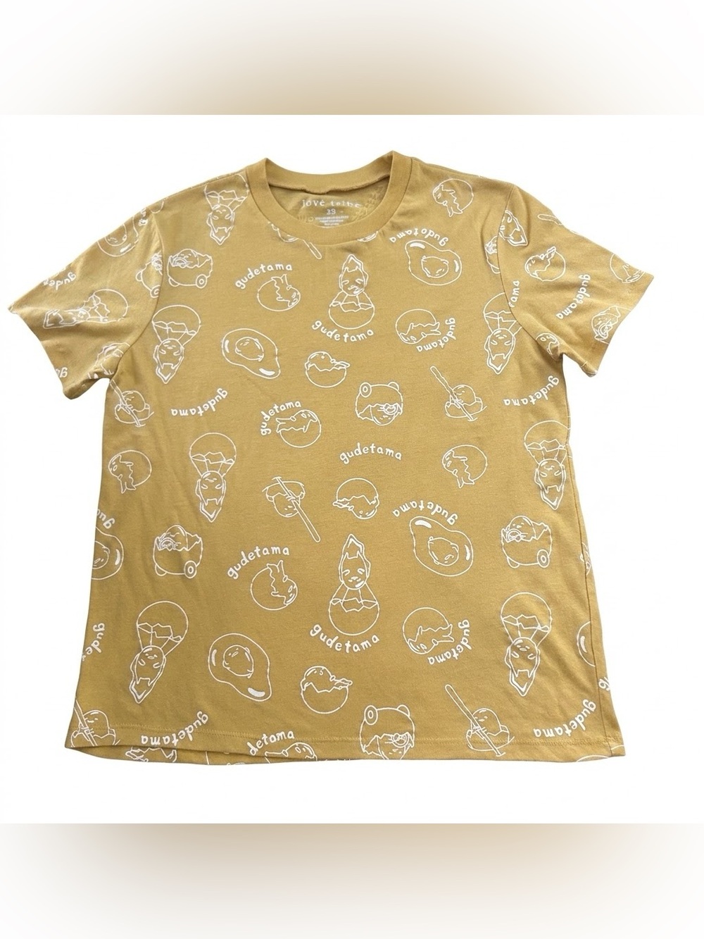 Love Tribe Sanrio Gudetama All Over Print T-Shirt Yellow Size XS